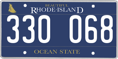 RI license plate 330068