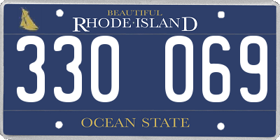 RI license plate 330069