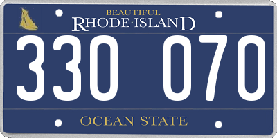 RI license plate 330070