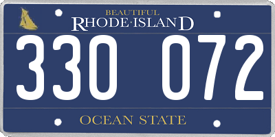 RI license plate 330072