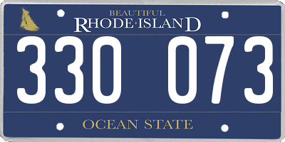 RI license plate 330073