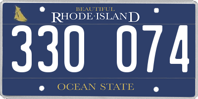 RI license plate 330074