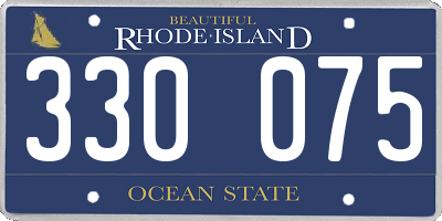 RI license plate 330075