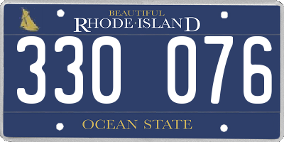RI license plate 330076