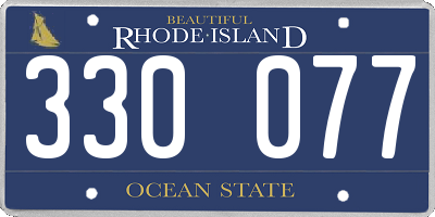 RI license plate 330077