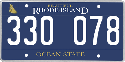 RI license plate 330078