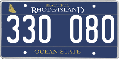 RI license plate 330080