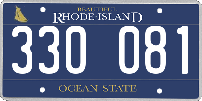 RI license plate 330081