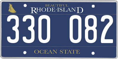 RI license plate 330082