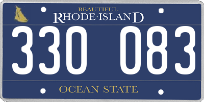 RI license plate 330083