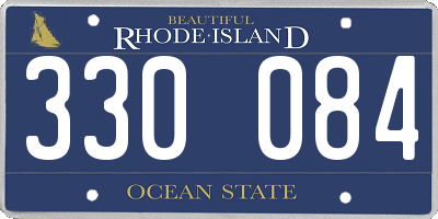 RI license plate 330084