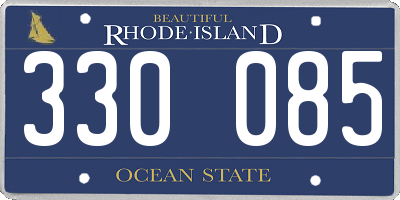 RI license plate 330085