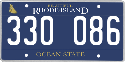 RI license plate 330086