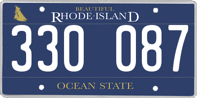 RI license plate 330087