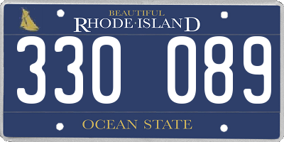RI license plate 330089