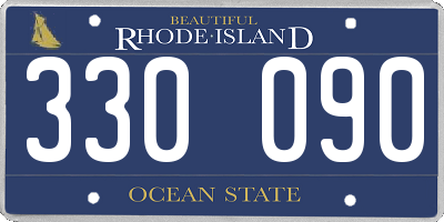 RI license plate 330090
