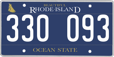 RI license plate 330093