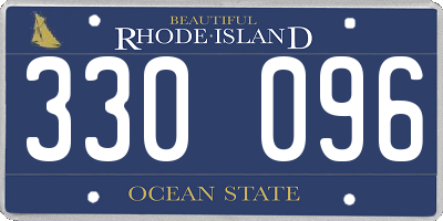 RI license plate 330096