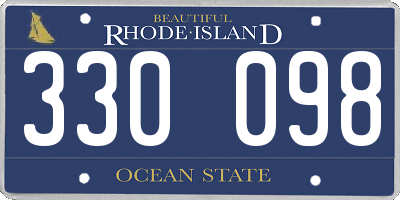 RI license plate 330098