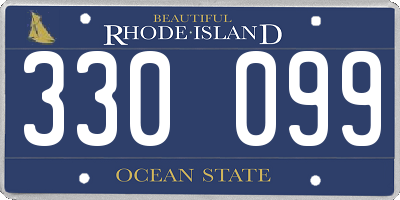 RI license plate 330099