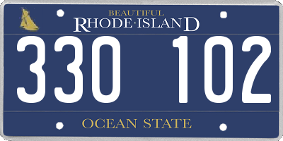 RI license plate 330102