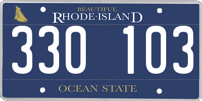 RI license plate 330103