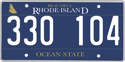RI license plate 330104