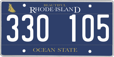RI license plate 330105