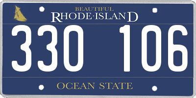 RI license plate 330106