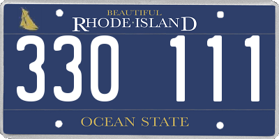 RI license plate 330111