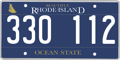 RI license plate 330112