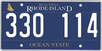 RI license plate 330114