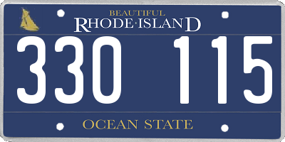 RI license plate 330115