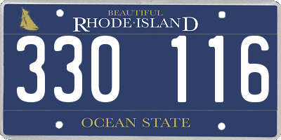 RI license plate 330116