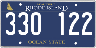 RI license plate 330122