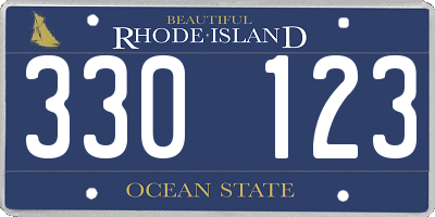 RI license plate 330123