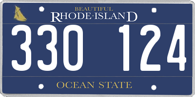 RI license plate 330124
