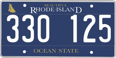 RI license plate 330125