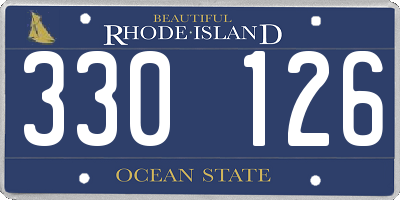 RI license plate 330126