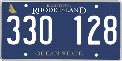 RI license plate 330128