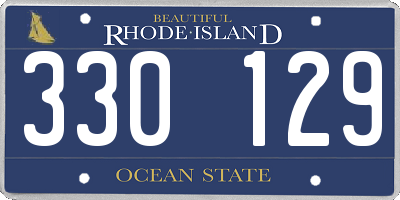 RI license plate 330129