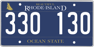 RI license plate 330130