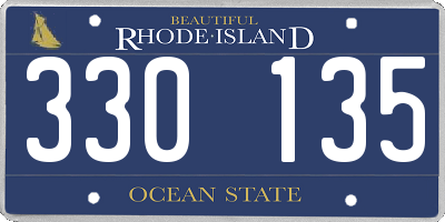 RI license plate 330135