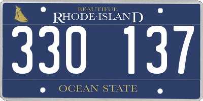 RI license plate 330137