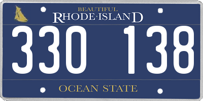 RI license plate 330138