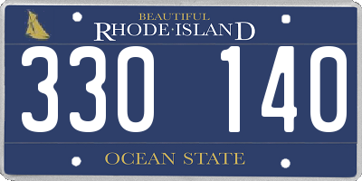 RI license plate 330140