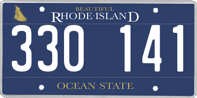 RI license plate 330141