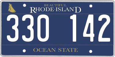 RI license plate 330142