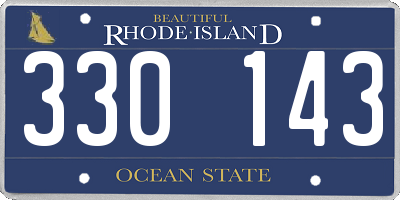 RI license plate 330143