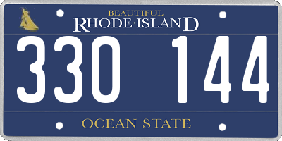 RI license plate 330144